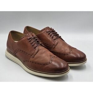 Cole Haan Men's 9M OriginalGrand Wingtip Oxford Woodbury Ivory Brown Shoes